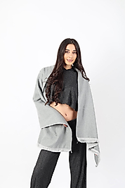 Şık Kullanım Pamuk Polyester Şal-FÜME