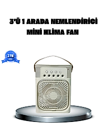 Taşınabilir Mini Klima Fan 3’ü 1 Arada Soğutucu, Nemlendirici ve Gece Lambası