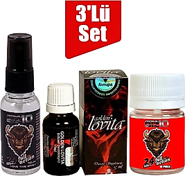 BİZON SPREY + GOLDEN LOVİTA KADİN KADIN DAMLA + BİZON 100MG 10'LU
