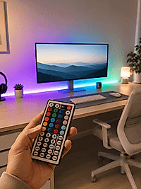 5 Metre RGB Şerit LED 5050 SMD Uzaktan Kumandalı Renkli Dekoratif LED Aydınlatma Seti