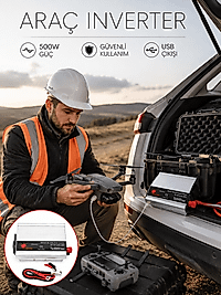 Araçtan Ev Tipi Priz 500W Kullanımı İnvertör