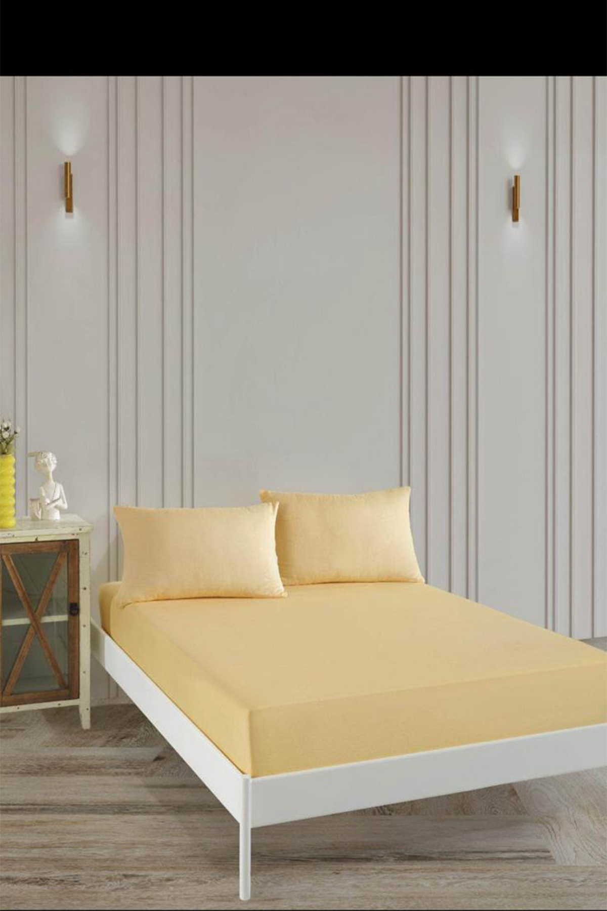 %100 PAMUK ÇARŞAF TAKIMI-Sarı