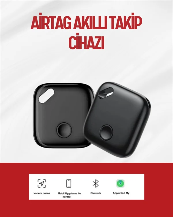 iOS Uyumlu Smart Tag | Uzun Pil Ömrü | Bul Uygulaması ile Entegre Akıllı Takip Cihazı