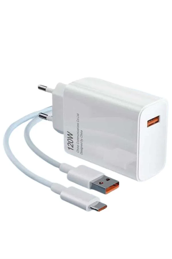 Type C Yüksek Hızlı Şarj Aleti Beyaz 120W Ultra Uzun Ömürlü