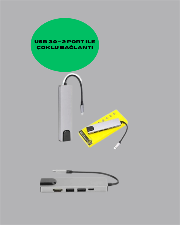 Type-C HDMI ve Ethernet Adaptör 8-in-1 XUCZMACBOOKÇEVİRİCİİİİİİ-6