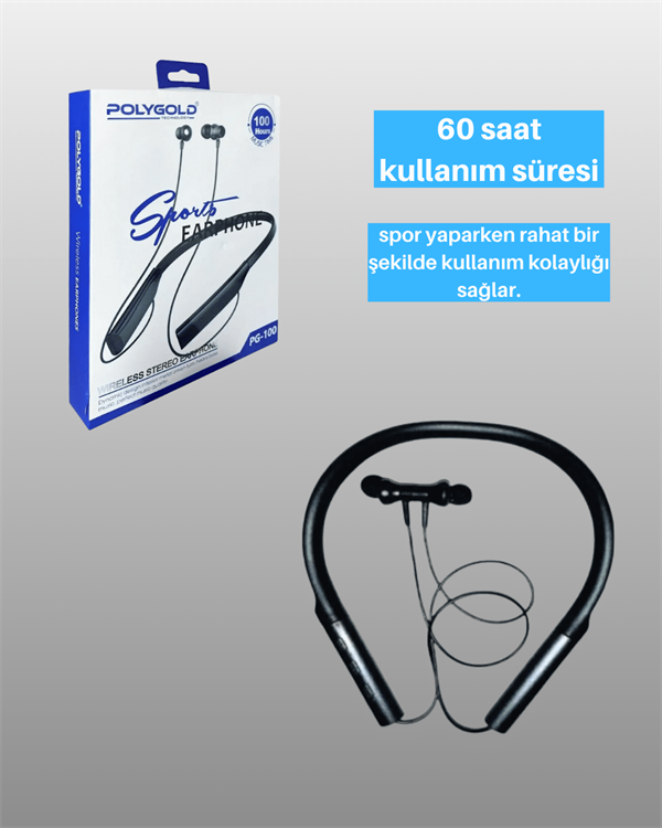 Boyun Bantlı Bluetooth Kulaklık Type-C Şarjlı PG-100 UUCZZZ60SAAT-1