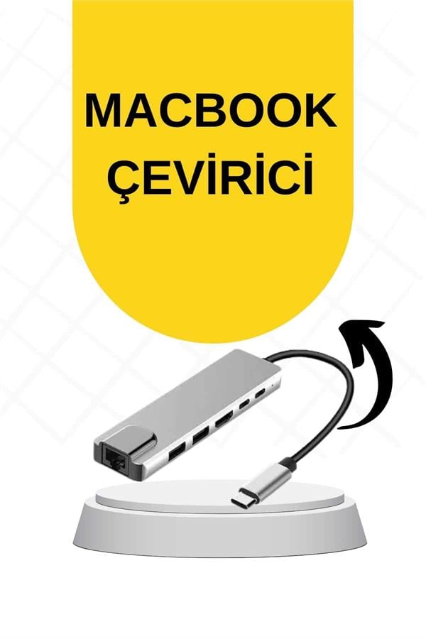 USB Type-C 8 Girişli Hub Dönüştürücü UUCZMACBOOKÇEVİRİCİ1
